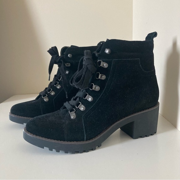 Caslon Jadey Lea Black Leather Lace Up Boots size 9.5 - Picture 7 of 10